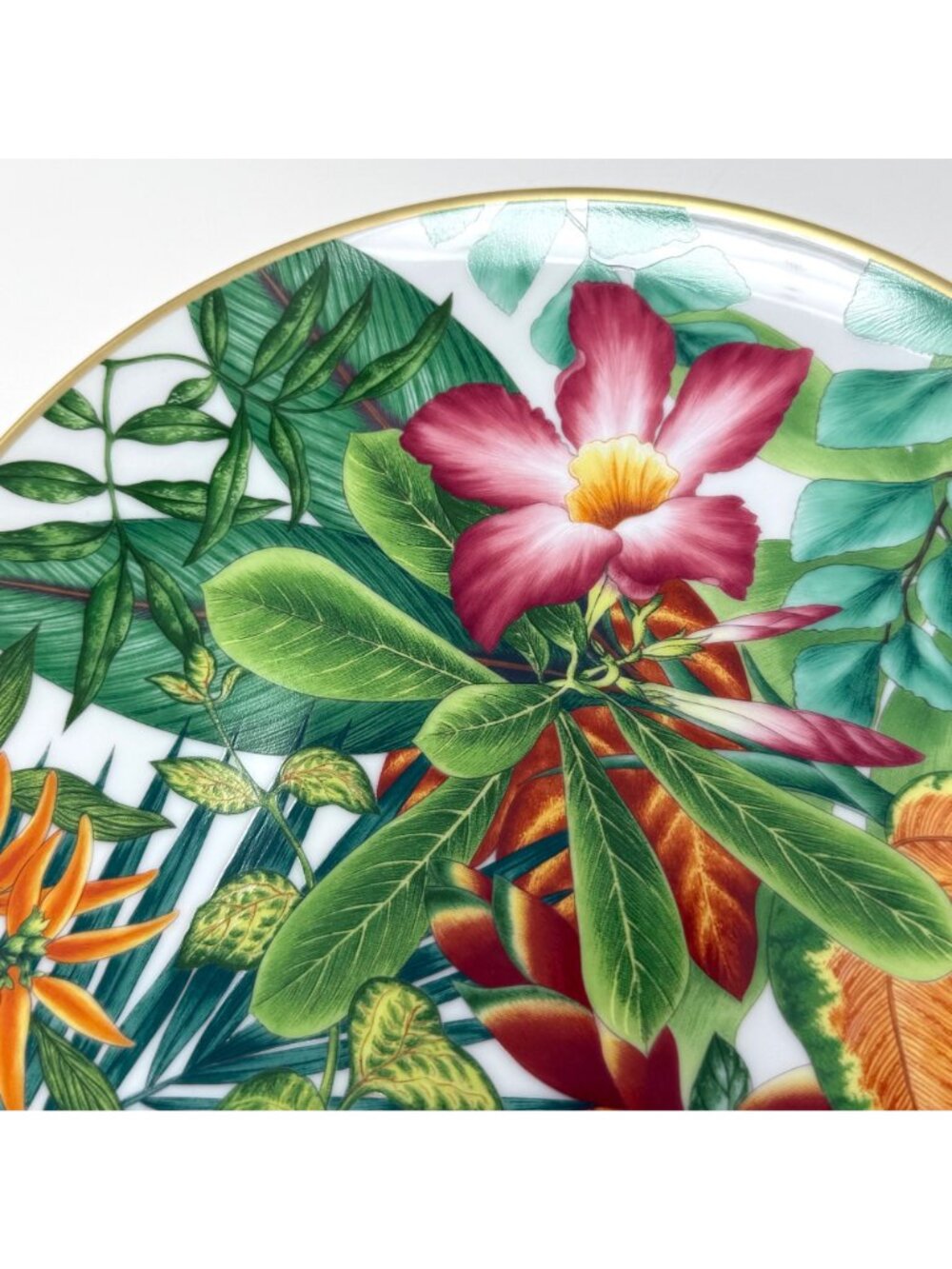 Hermes Green Floral Passifolia Dessert Plate N1 Set of 2 Plates (Jar Stamp) BNIB - Picture 8 of 8